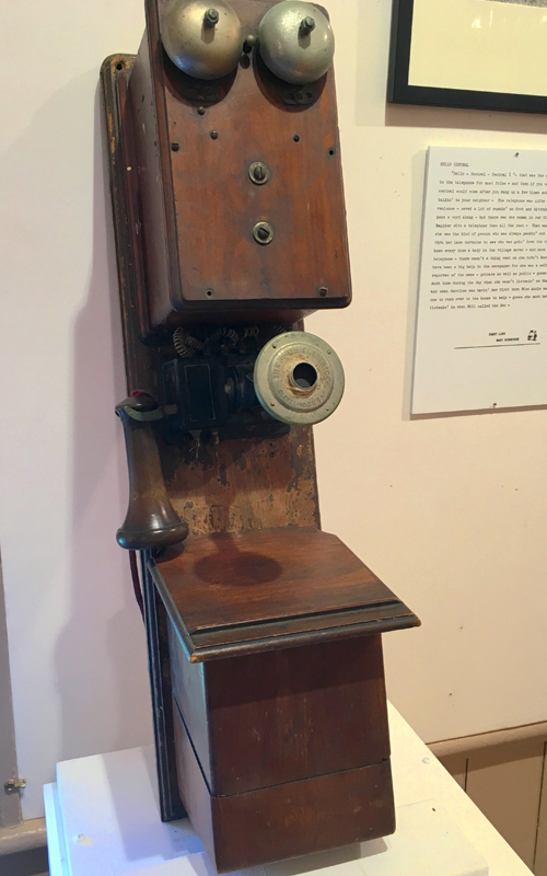 <h3>Wall Telephone</h3>
<br>
<p><i>Made by the North Electric Co.</i><p>
<br>
<p><strong>Ca. 1900-1918
<br>
Gift of George R. Latham</strong></p>
<br>
<br>
<p>The North Electric Co. of Cleveland, Ohio was founded in 1884 and was an important name in the manufacturing of telephones and telephone equipment for nearly one hundred years.</p>