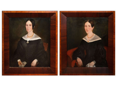Sisters Elizabeth Brown Dyer Tuthill & Laura L. Dyer Holmes; painted in 1842 by William Garl Brown, Jr.